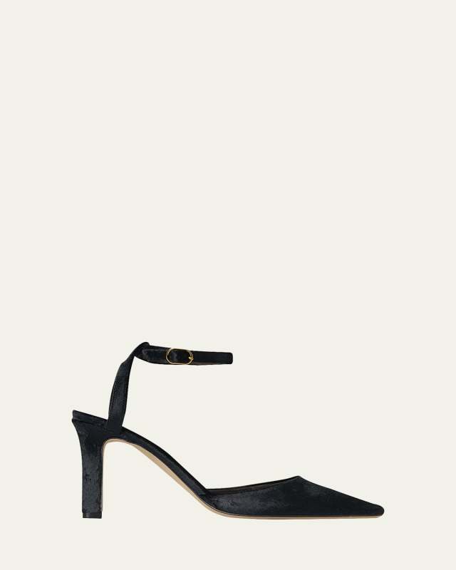 Carla Velvet Ankle-Strap Pumps